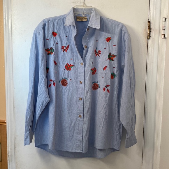Denim Republic embroidered denim shirt - Picture 1 of 8